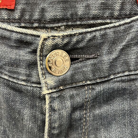 Express Stella Bootcut Jeans Women Sz 4 L Mid Rise Blue Stretch Dark Wash - Picture 10 of 12